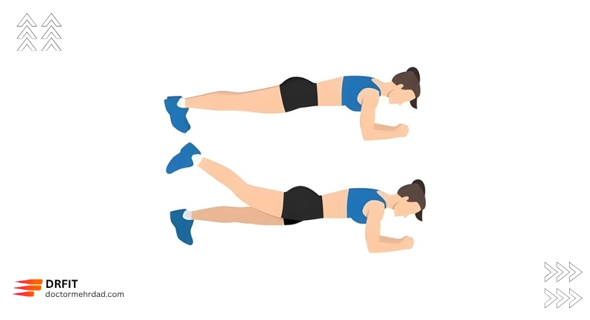 پلانک با حرکت پا